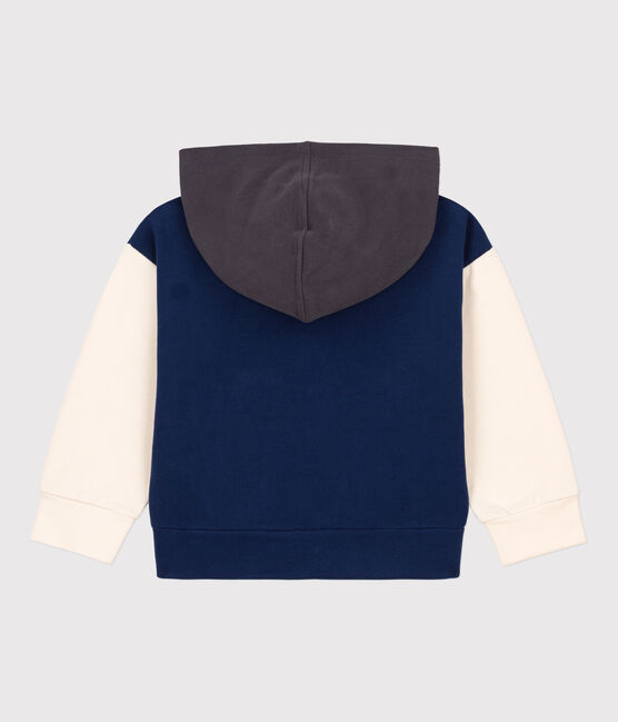 Sweatshirt à capuche enfant fille / garçon bleu MEDIEVAL/blanc MULTICO
