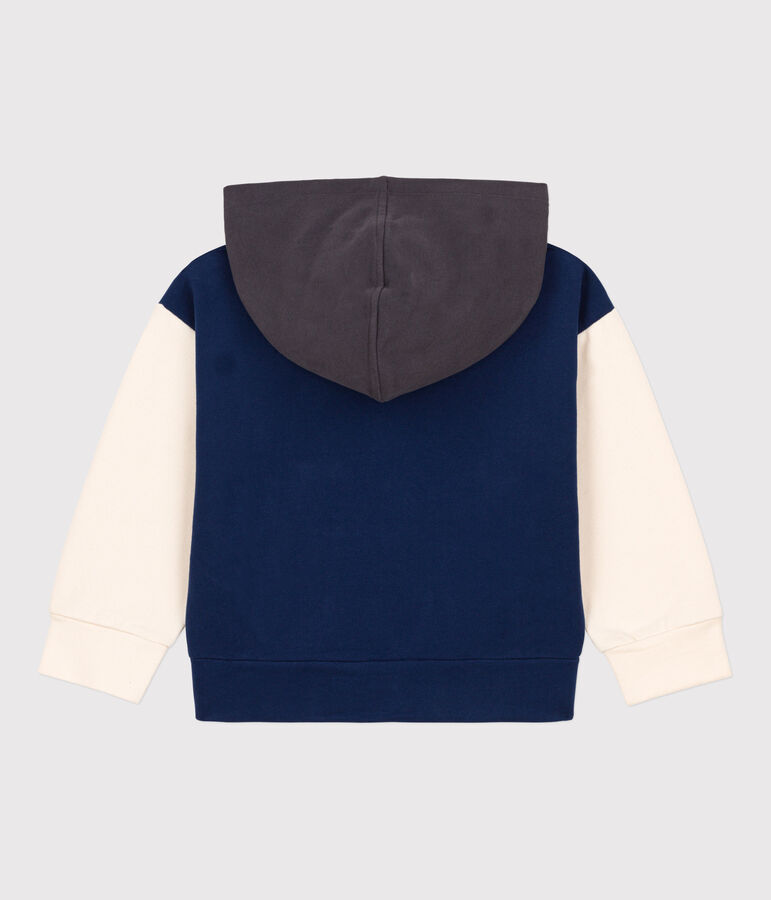 Sweatshirt &agrave; capuche enfant fille / gar&ccedil;on bleu MEDIEVAL/blanc MULTICO