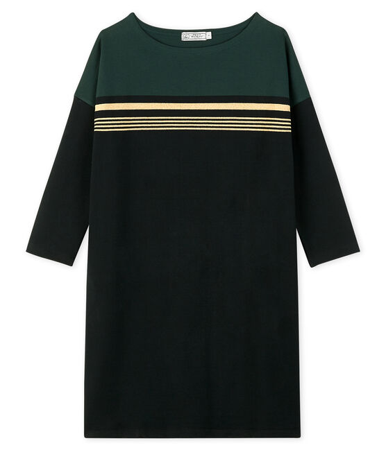 Robe femme rayure dégradée noir NOIR/blanc MULTICO