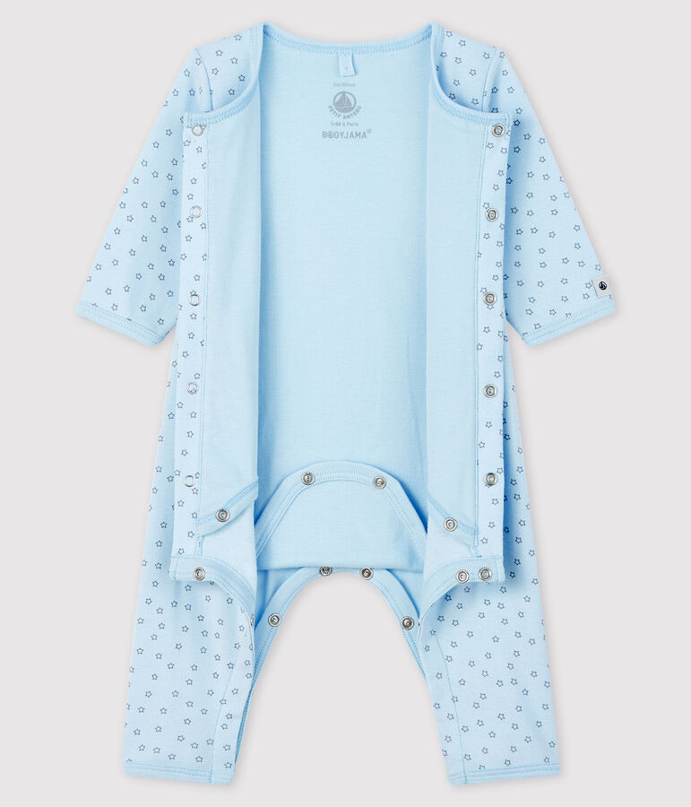 Bodyjama sans pieds &eacute;toiles b&eacute;b&eacute; gar&ccedil;on en coton biologique bleu FRAICHEUR/gris CONCRETE