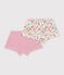 Lot de shorties longs enfant en coton &agrave; fleurs multicouleur