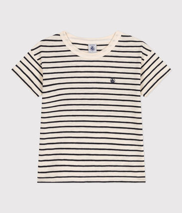 Tee-shirt rayé en jersey flammé enfant garçon