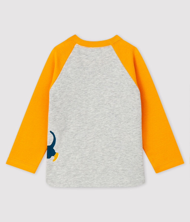 Tee-shirt b&eacute;b&eacute; gar&ccedil;on gris/jaune