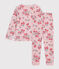 Pyjama enfant en tubique imprimé fleurs rose JOLI/blanc MULTICO