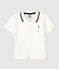 Polo manches courtes en coton bébé blanc MARSHMALLOW
