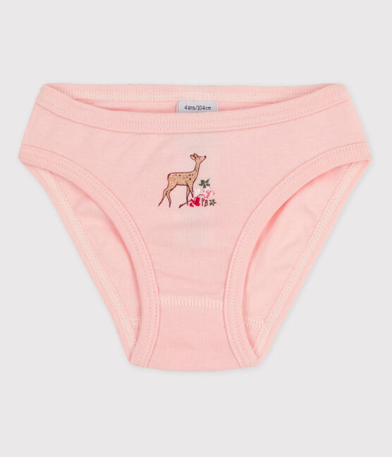 Culotte petite fille en coton rose MINOIS