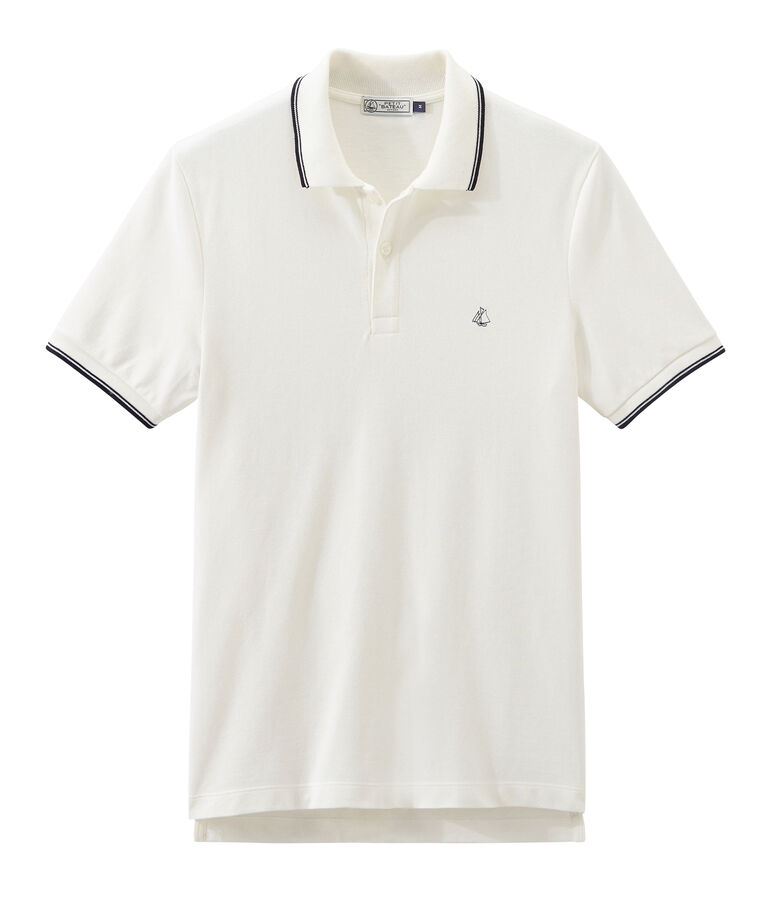 Polo manches courtes homme blanc MARSHMALLOW