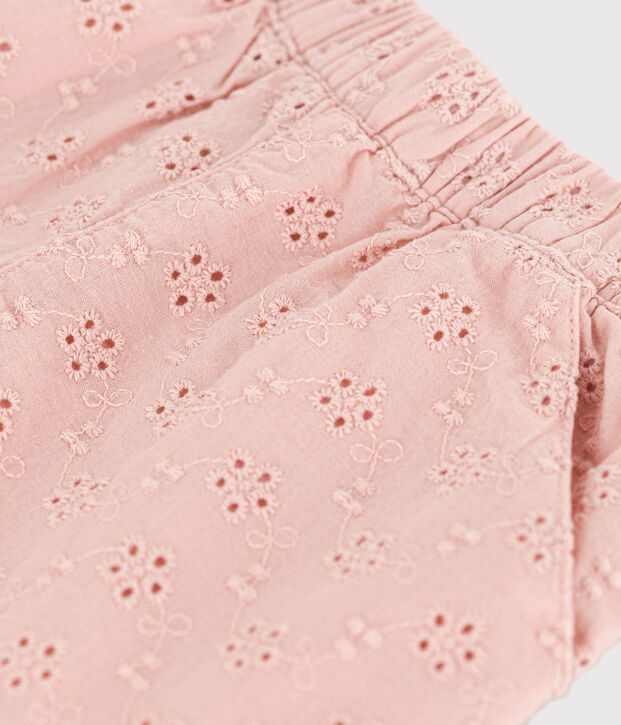 Short b&eacute;b&eacute; en broderie anglaise rose