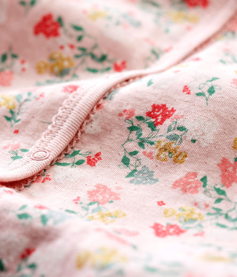 Dors bien sans pieds b&eacute;b&eacute; fille moelleux rose/multicouleur