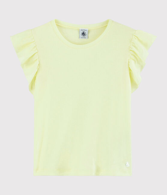 Tee-shirt manches courtes en coton enfant fille jaune CITRONEL