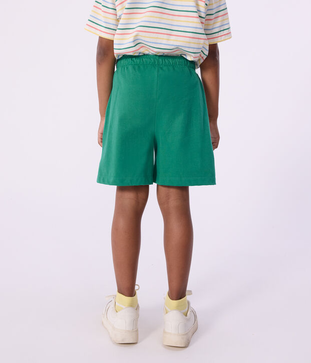 Bermuda short enfant en coton uni vert