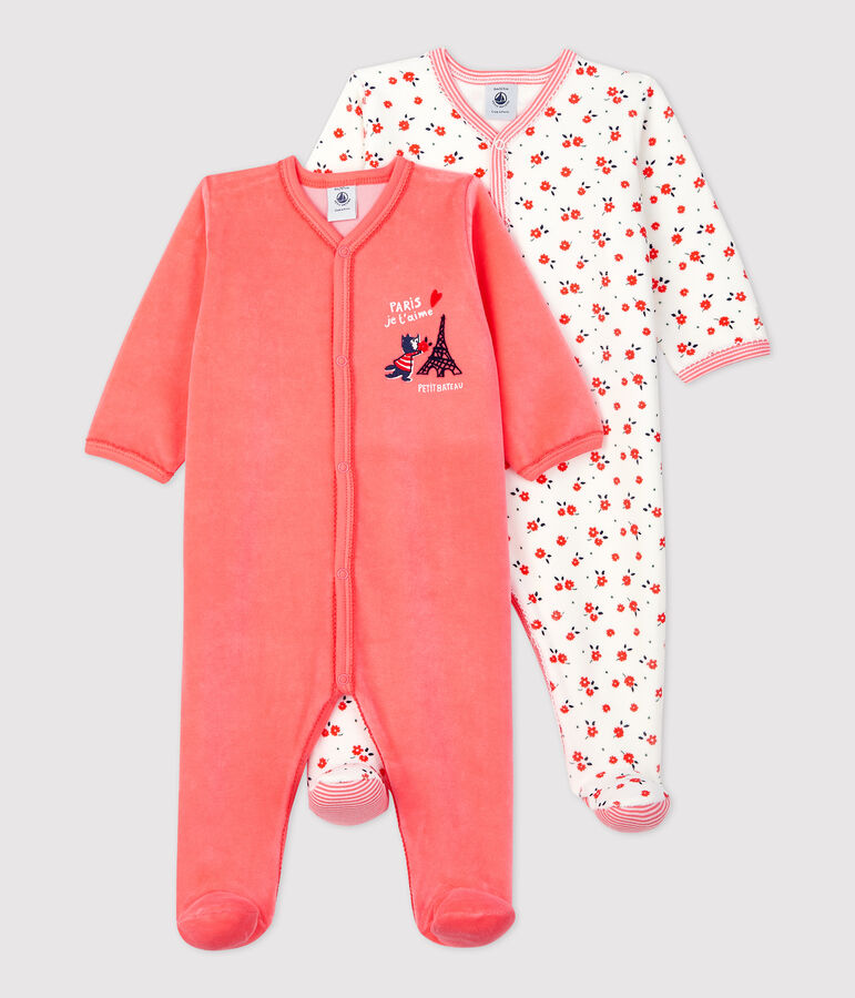 Lot de 2 dors-bien b&eacute;b&eacute; en velours multicouleur