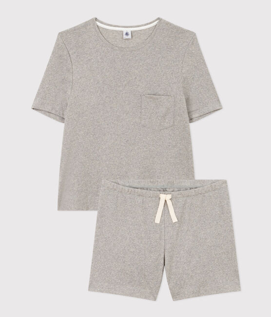Pyjacourt en coton femme gris CHATON CHINE