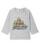 Tee shirt manches longues milleraies bébé garçon gris SUBWAY/blanc MARSHMALLOW