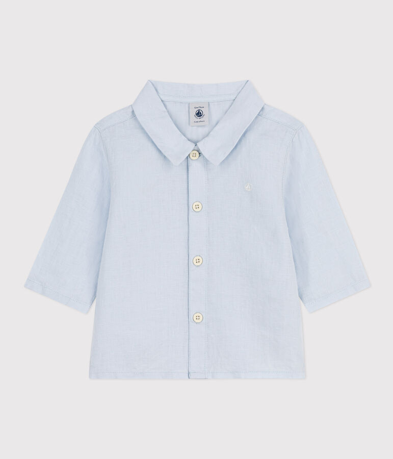 Chemise b&eacute;b&eacute; en lin bleu PLEINAIR
