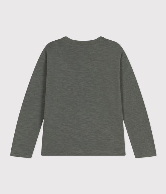Tee-shirt manches longues en coton enfant garçon vert THUYA