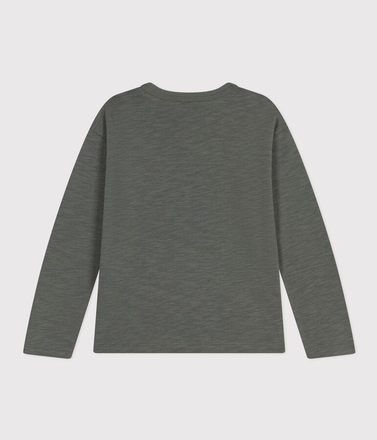 Tee-shirt manches longues en coton enfant gar&ccedil;on vert
