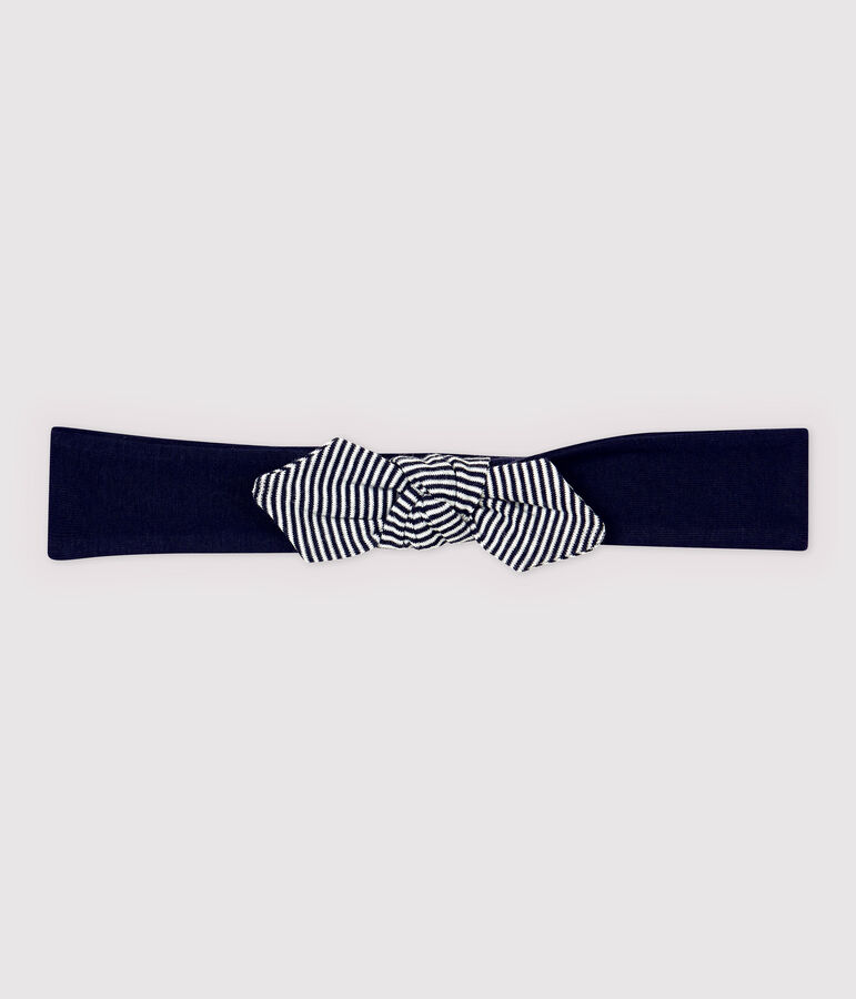 Bandeau en coton enfant fille bleu