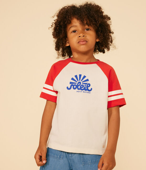 Tee-shirt imprimé en jersey enfant garçon rouge AVALANCHE/ AURORA