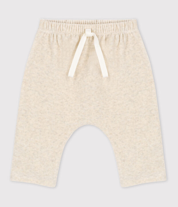 Pantalon b&eacute;b&eacute; en velours en coton beige chin&eacute;