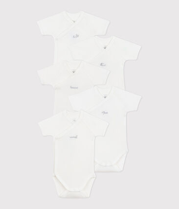 Lot de 5 bodies croisés manches courtes en coton bébé