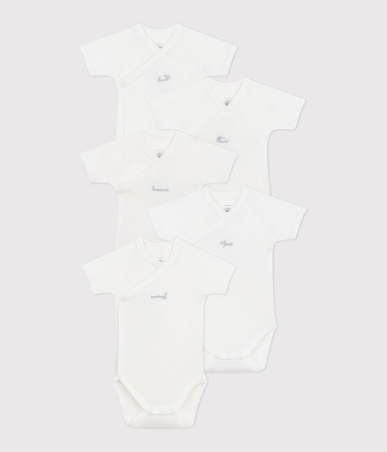 Lot de 5 bodies croisés manches courtes en coton bébé variante 1