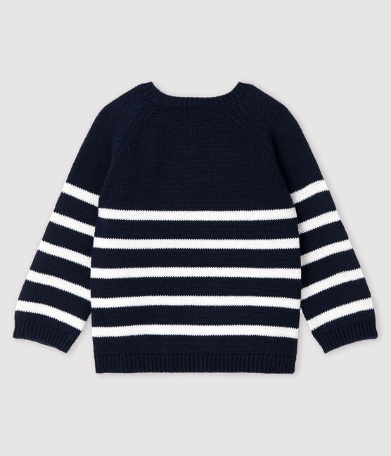 Pull rayé à motif bébé garçon bleu SMOKING/blanc MARSHMALLOW