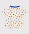 T-shirt bébé en coton à manches courtes, imprimé bateaux bleu AVALANCHE/blanc PERSE
