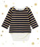 Body marinière brillant bébé fille bleu SMOKING/marron BRINDILLE BRILLANT