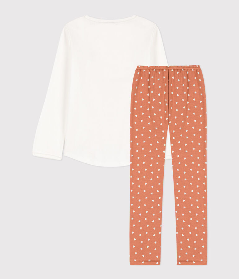 Pyjama petite fille en coton blanc MARSHMALLOW/blanc MULTICO