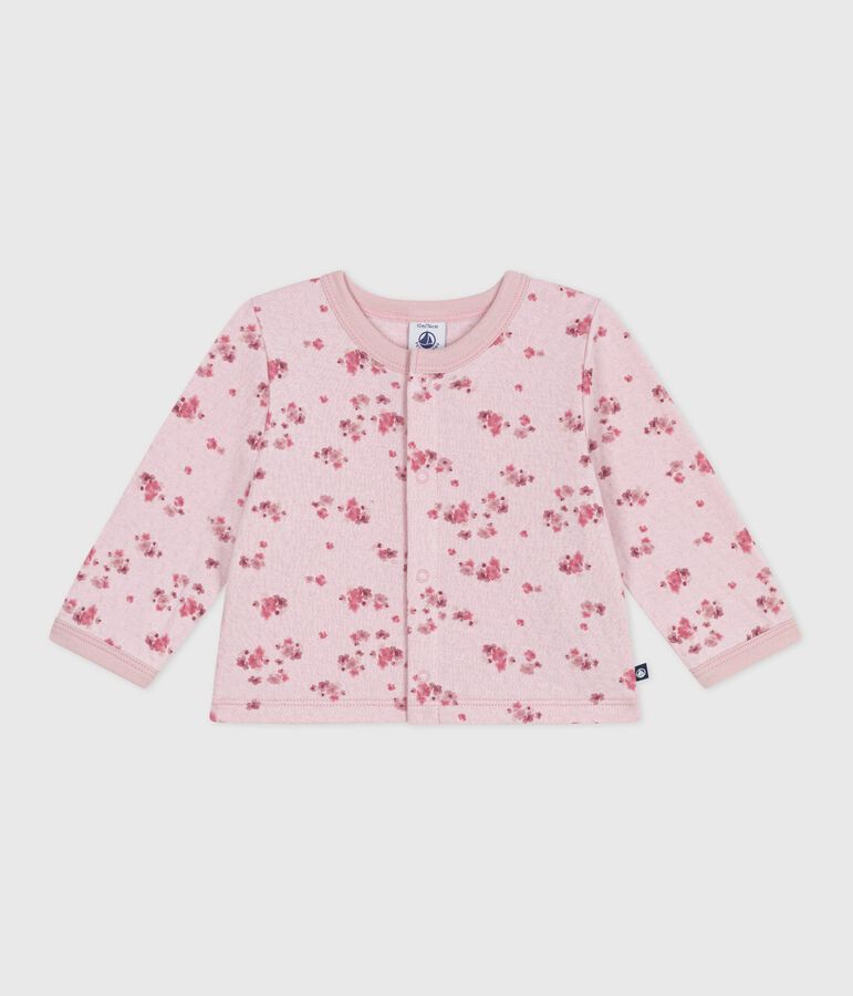 Cardigan b&eacute;b&eacute; en coton, imprim&eacute; &agrave; fleurs rose JOLI/blanc MULTICO