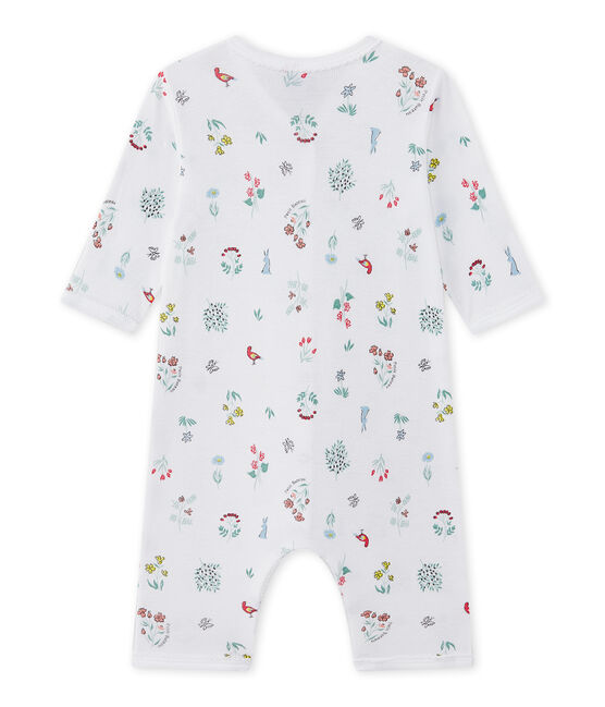 Dors bien sans pieds bébé fille imprimé blanc ECUME/blanc MULTICO