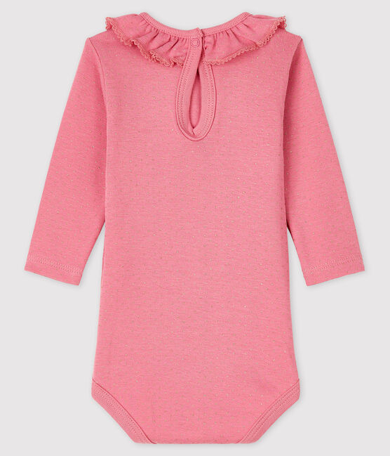 Body manches longues bébé fille rose CHEEK/jaune DORE