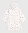 Peignoir enfant en coton éponge cœurs brodés blanc MARSHMALLOW/rouge TERKUIT