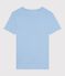 Tee-shirt femme en coton manches courtes uni bleu FLO
