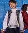Gilet enfant en popeline de coton et sherpa sans manche imprimé bleu SOIR/ MULTICO