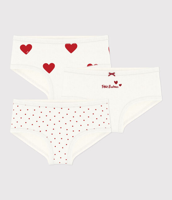 Lot de 3 culottes taille haute cœur en coton enfant variante 1