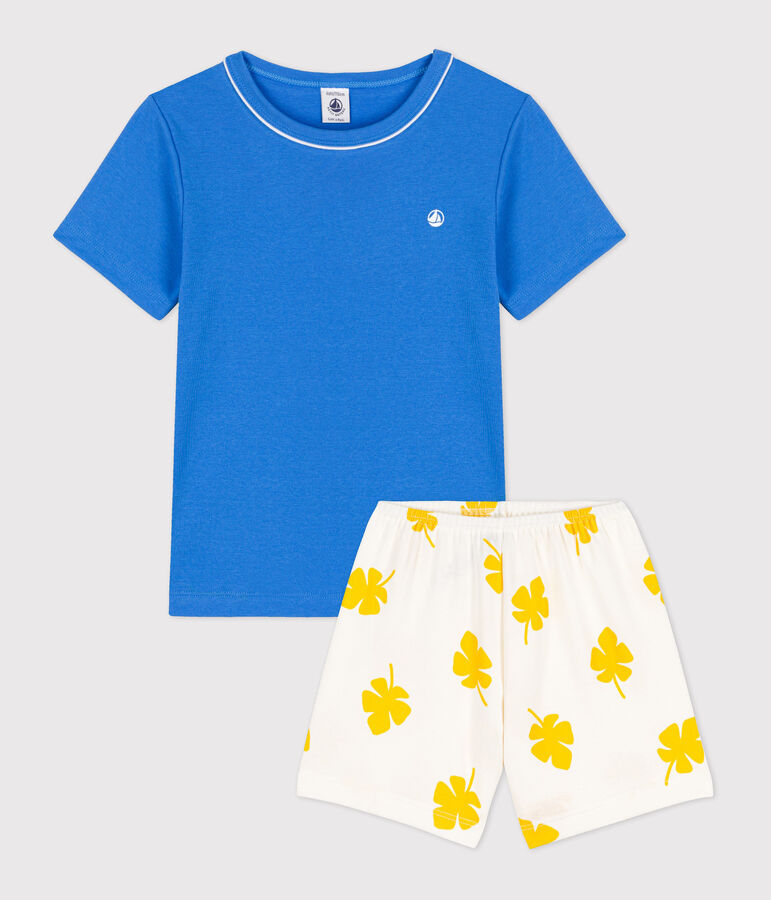 Pyjacourt bleu petit gar&ccedil;on en coton bleu/multicouleur