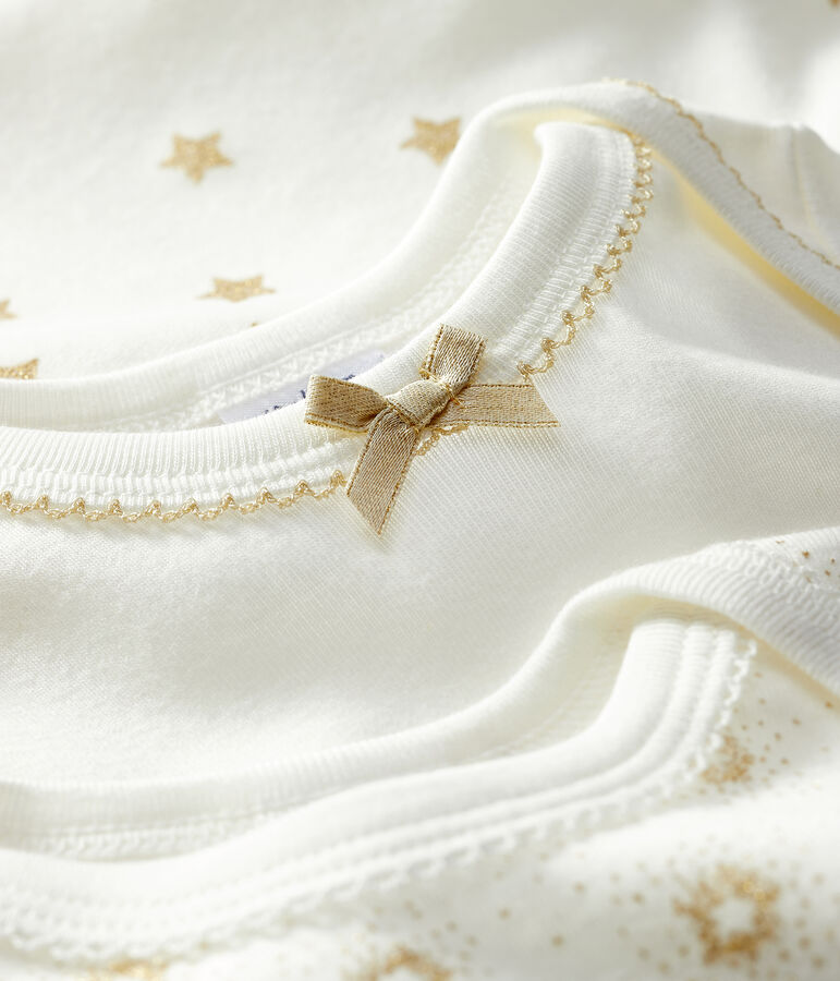 Trio de bodies manches courtes b&eacute;b&eacute; fille multicouleur