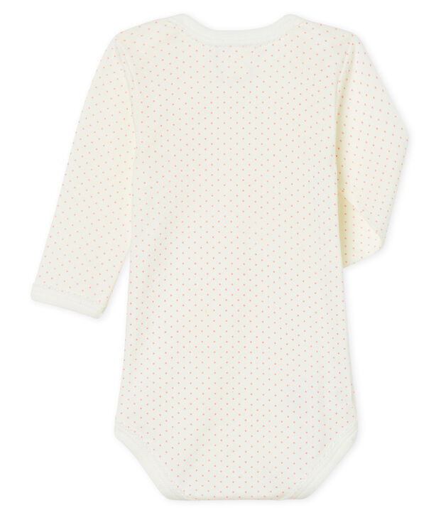 Body manches longues b&eacute;b&eacute; fille blanc/rose