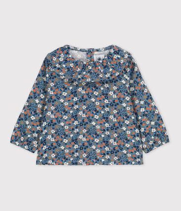 PETIT BATEAU - Blouse manches longues bébé imprimée en gaze de coton