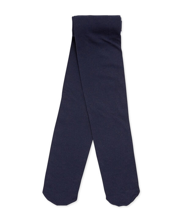 Collant fille en microfibre bleu
