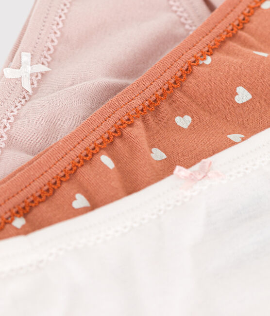 Lot de 3 culottes cœur en coton petite fille variante 1