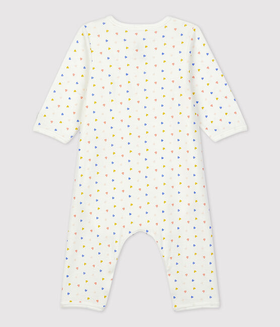 Bodyjama sans pieds  bébé en coton biologique blanc MARSHMALLOW/blanc MULTICO