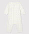 Bodyjama sans pieds  bébé en coton biologique blanc MARSHMALLOW/blanc MULTICO