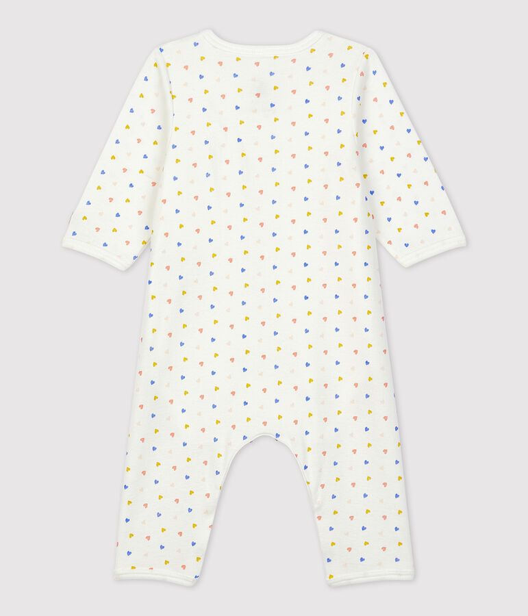 Bodyjama sans pieds  b&eacute;b&eacute; en coton biologique blanc MARSHMALLOW/blanc MULTICO