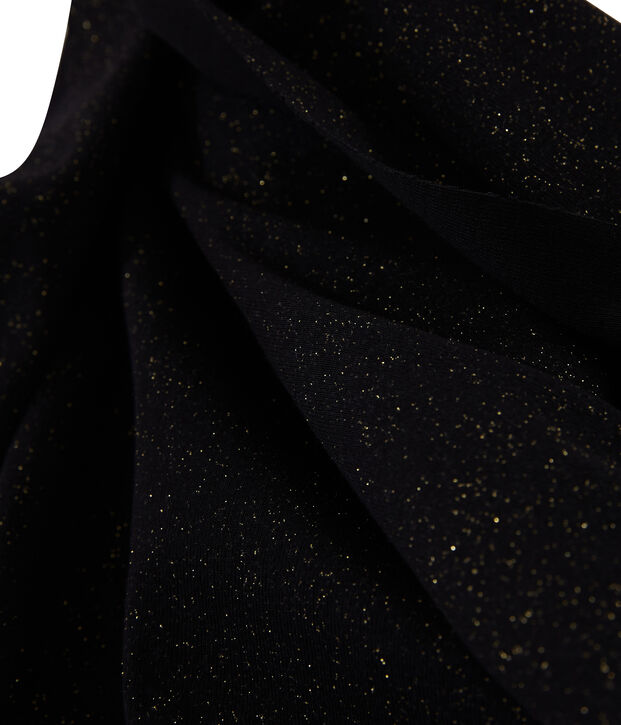 Echarpe brillante femme noir/jaune