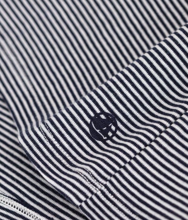 Tee-shirt col roul&eacute; L'ICONIQUE en coton Femme bleu/blanc