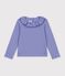 Tee-shirt &agrave; col enfant manches longues uni violet