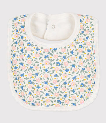 PETIT BATEAU - Bavoir unitaire fleurs en coton